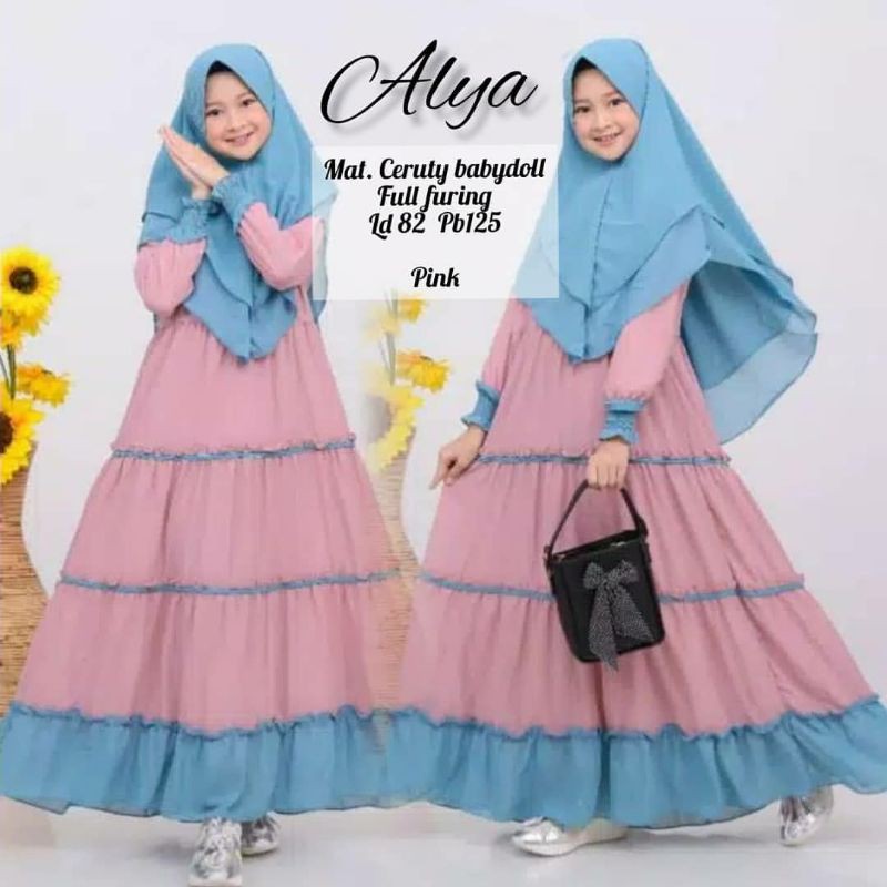 GAMIS ALYA SYARI KIDS / GAMIS ANAK / GAMIS SET JILBAB / GAMIS MURAH / GAMIS LUCU