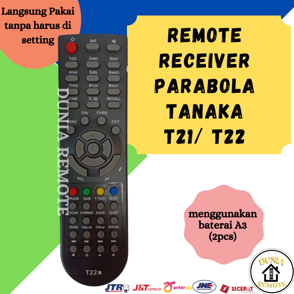 Remot Remote RECEIVER PARABOLA TANAKA T21 T22 NEW HD JURASSIC SAMURAI KOMODO