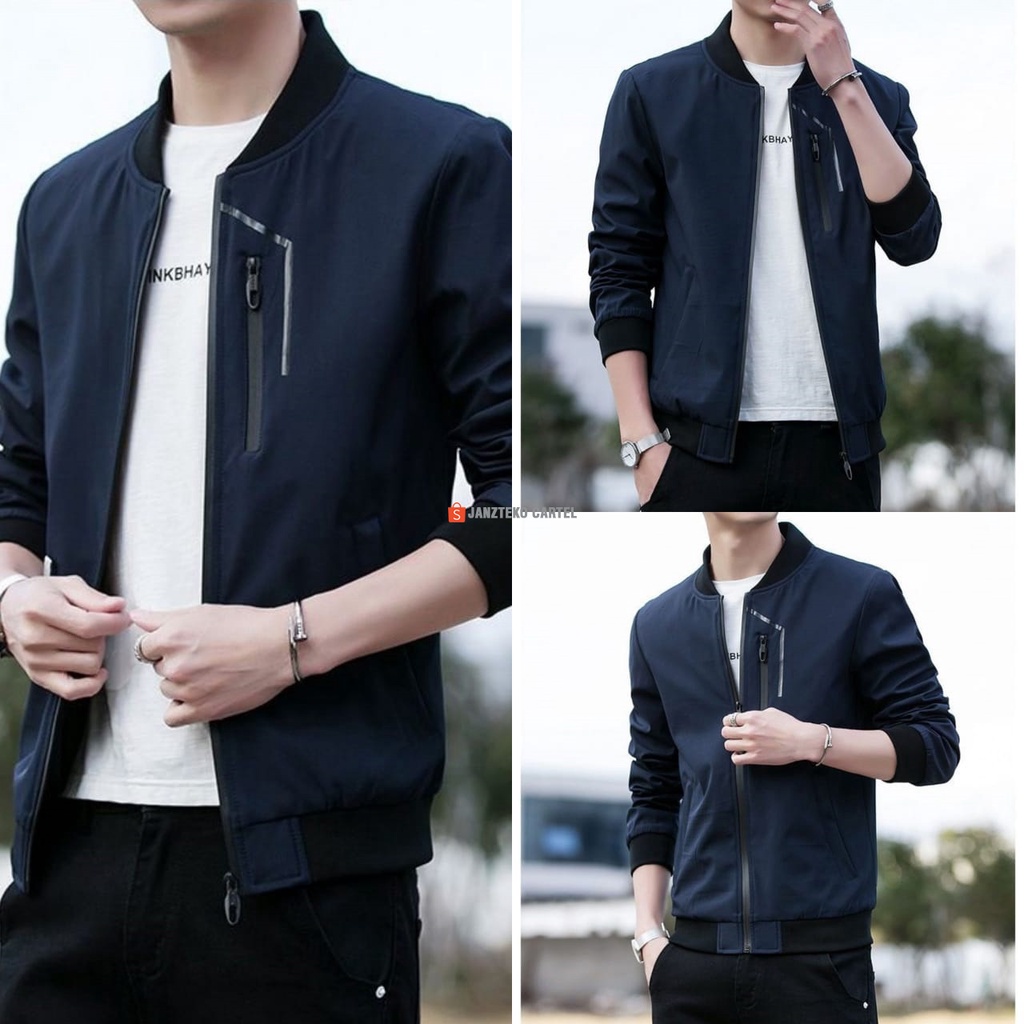 COD BAYAR DI TEMPAT - Jaket Pria Kanon Branded Casual Trendy Bahan Taslan JN Polyester Import Cowok Dewasa Laki Laki Premium Original Katun Distro Korea Keren Waterproof Anti Air Size M-XXL Warna Hitam Biru Navy Hijau Army Abu Muda