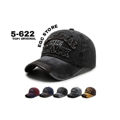 Topi Baseball Pria &amp; Wanita Snapback Original The Black Retro Washed ORIGINAL - 5-622