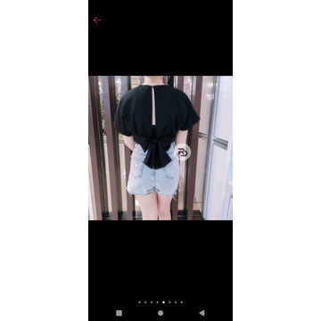 vallina femei outer blouse slot back self tie wrap crop top