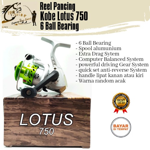 Reel Pancing Kobe Lotus 750 (6Bearing) Spool Alumunium