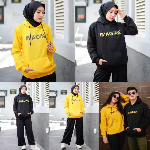 SWEATER HOODIE JUMPER IMAGINE SIZE M-XXL (PRIA & WANITA)