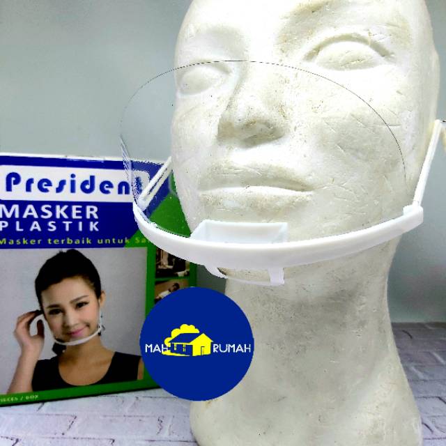 Masker Plastik Transparan Wajah Restoran Cafe - PRESIDENT (per pcs)