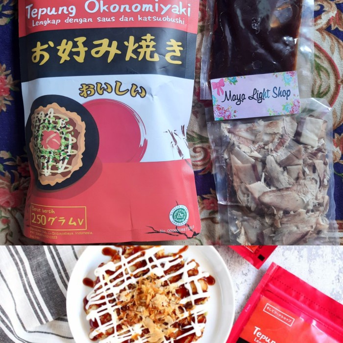 

MURAH Paket Okonomiyaki bahan tepung premix katsuobushi cakalang saus takoya