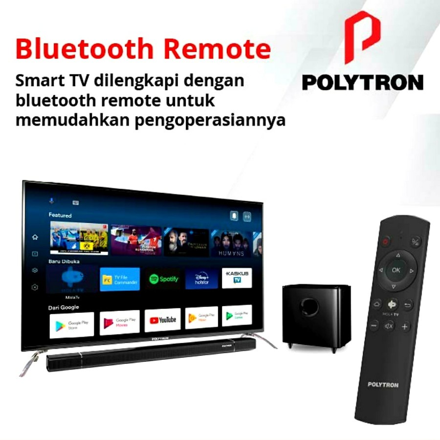 Polytron LED TV 50 Inch 50BUA8859 Android Soundbar Ultra HD 4K