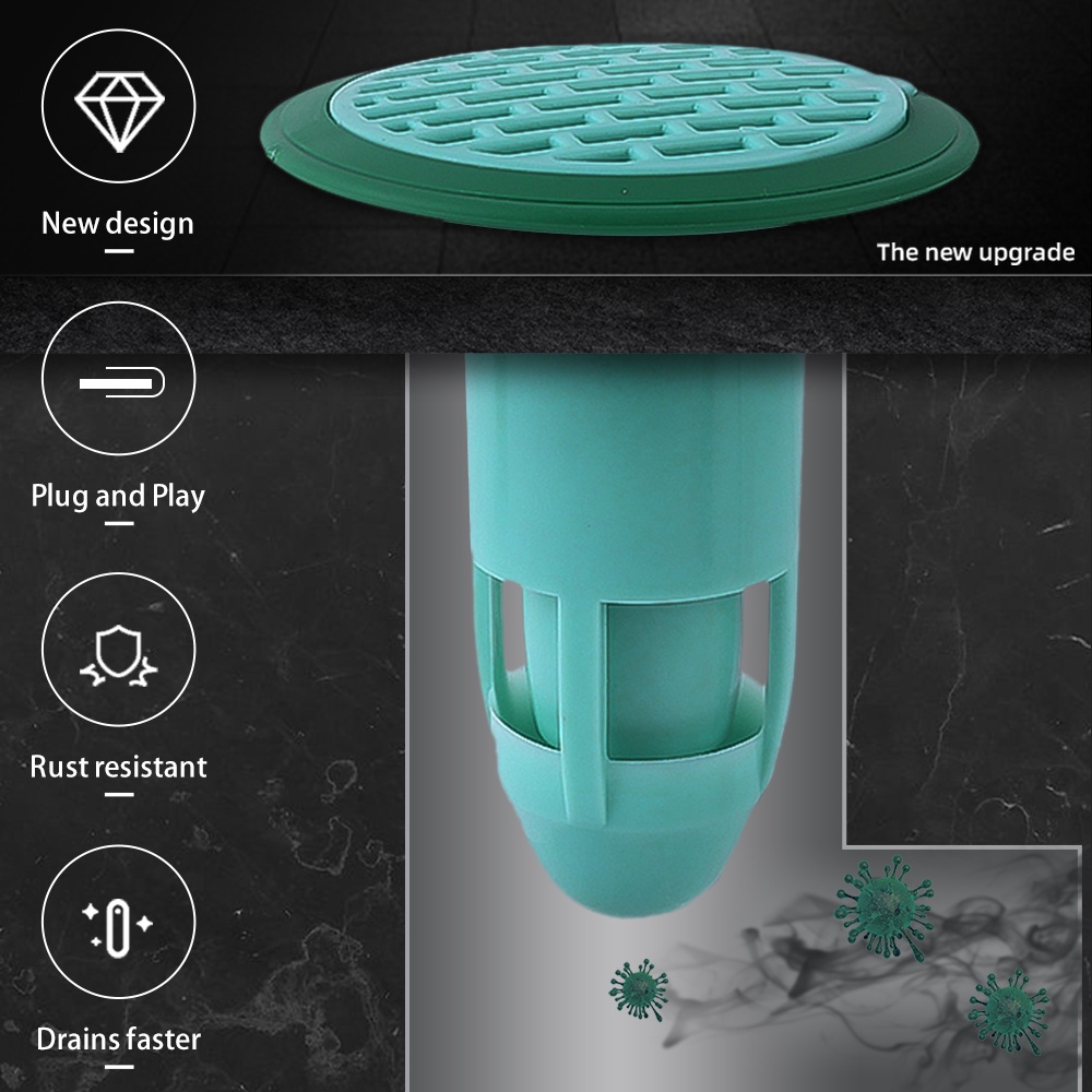Plug Filter Pengering Lantai Bahan Silikon Anti Bau Pencegahan Serangga Untuk Kamar Mandi