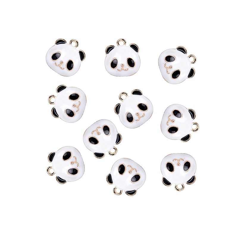 10pcs / set Liontin Bentuk Panda Bahan Alloy