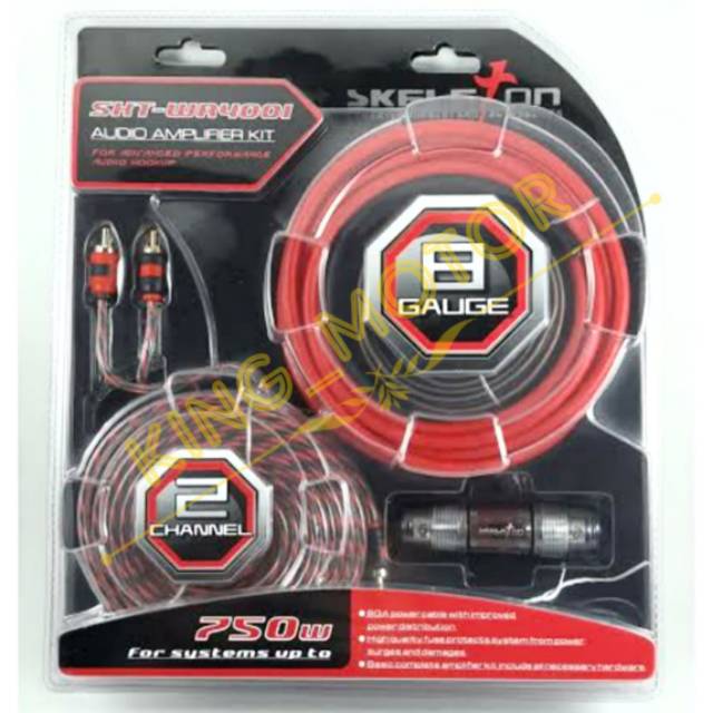 Paket Kabel dan Fuse Audio Mobil Skeleton SKT-WR4001