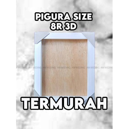Frame / pigura mahar / bingkai timbul / pigora 3d 8R ganjel 3cm / pigura minimalis putih