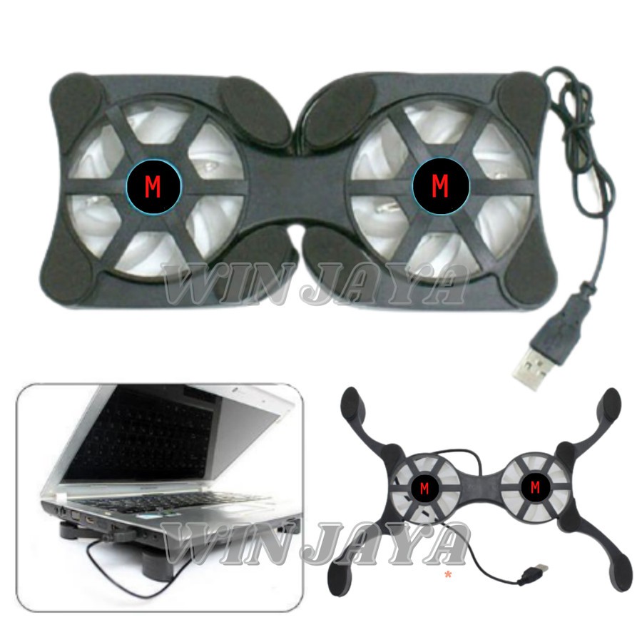 COOLING PAD LAPTOP 2 FAN MATRIX KIPAS PENDINGIN NOTEBOOK/LAPTOP