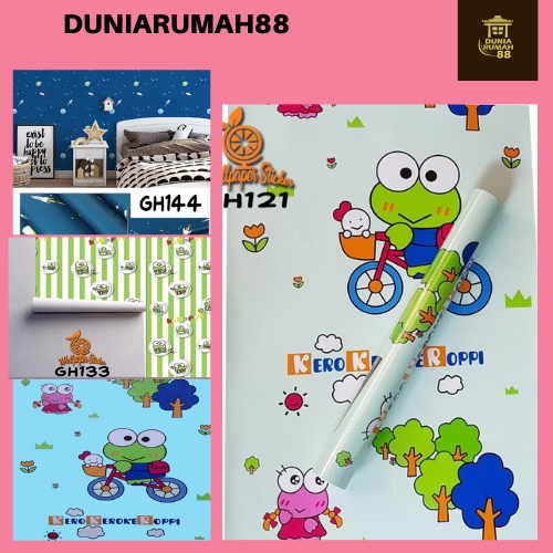 Wallpaper Dinding GH Ukuran 45cm x 8m Motif Keroppi