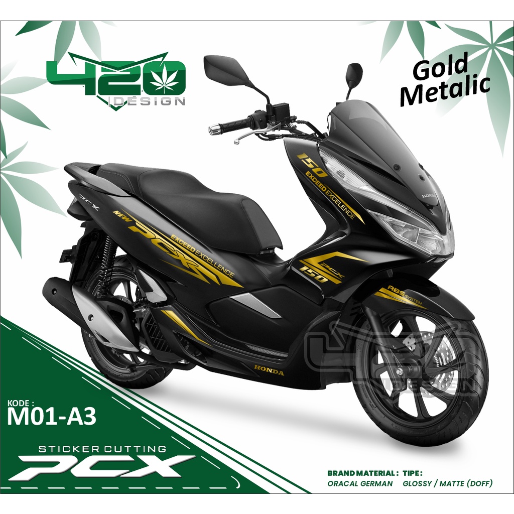 CUTTING Honda PCX 150  WARNA METALIK - GOLD - SILVER - COOPER - Cutting Stiker Motor PCX SILVER - PC