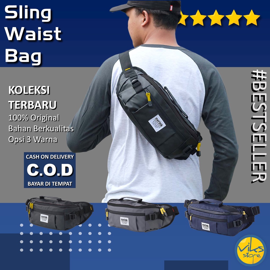 Tas Pinggang Pria Cowok Cewek Nvrink Original Selempang Waistbag Besar Casual Premium Multifungsi Lokal