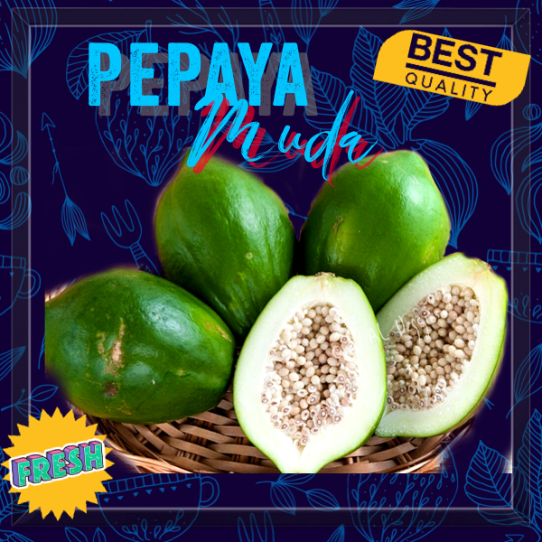 

PEPAYA MUDA IRIS 500 gr & PEPAYA SAYUR SEGAR PER BUAH 800 - 1000 gr