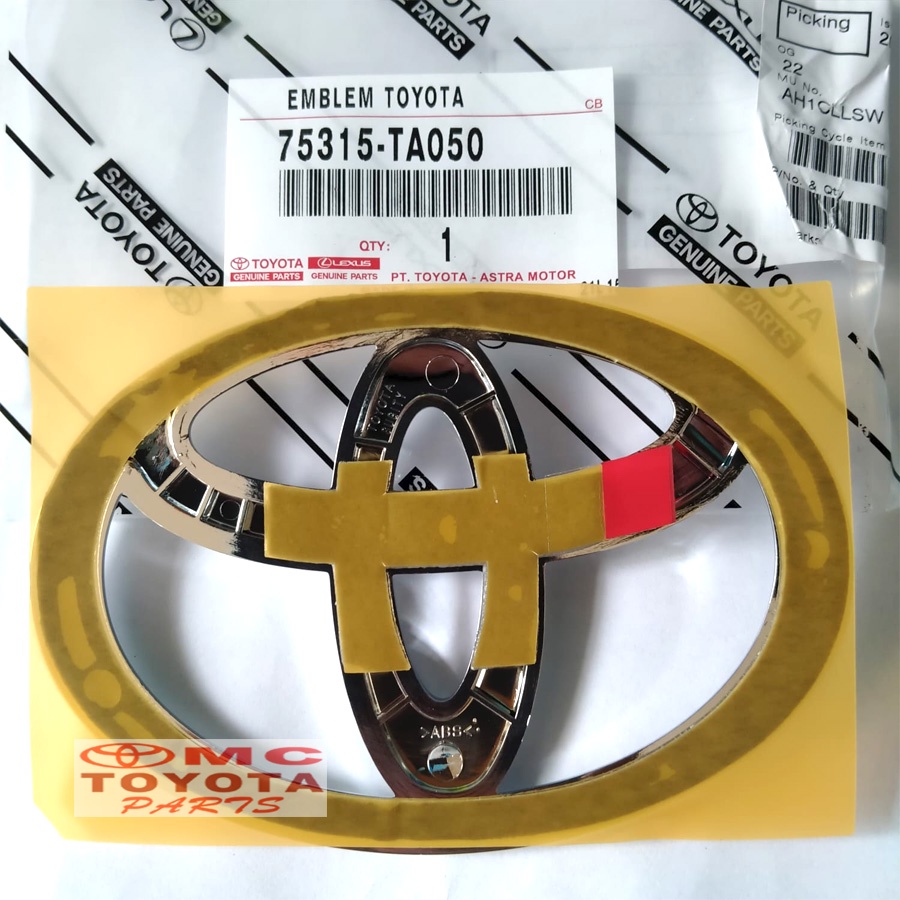 Emblem Logo Toyota buat Cap/Tutup Kunci Ban Serap Rush | 75315-TA050