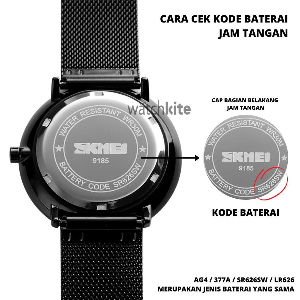 Baterai Jam SSUO AG4 377A SR626 SW Jam Tangan SKMEI Analog Baterai Kancing Japan WATCHKITE WKOS