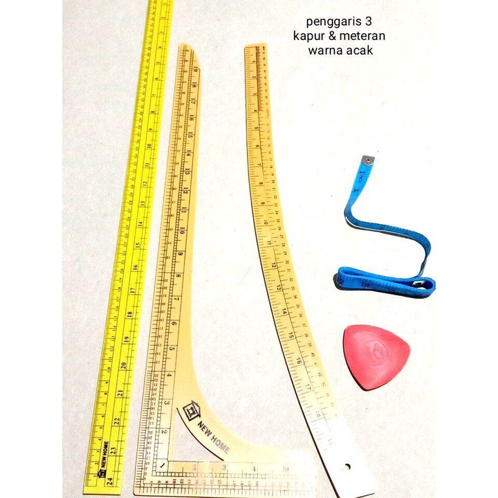 RK penggaris pola jahit / isi 5 jenis / penggaris besar siku. penggaris besar lurus .penggaris besar