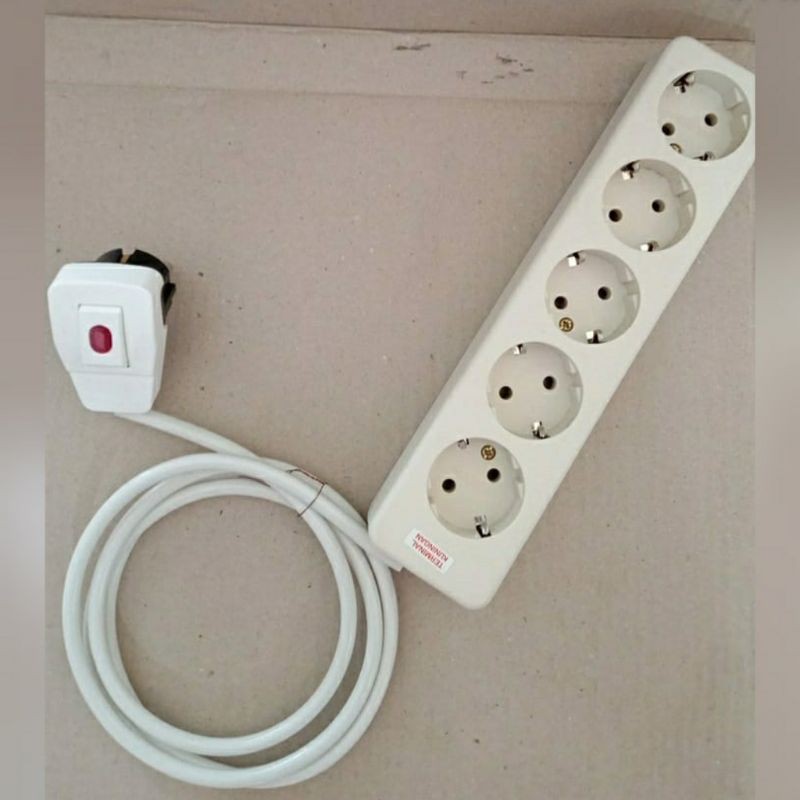 STOP KONTAK Uticon 5 LUBANG / 2 METER / SAKLAR LAMPU BROCO