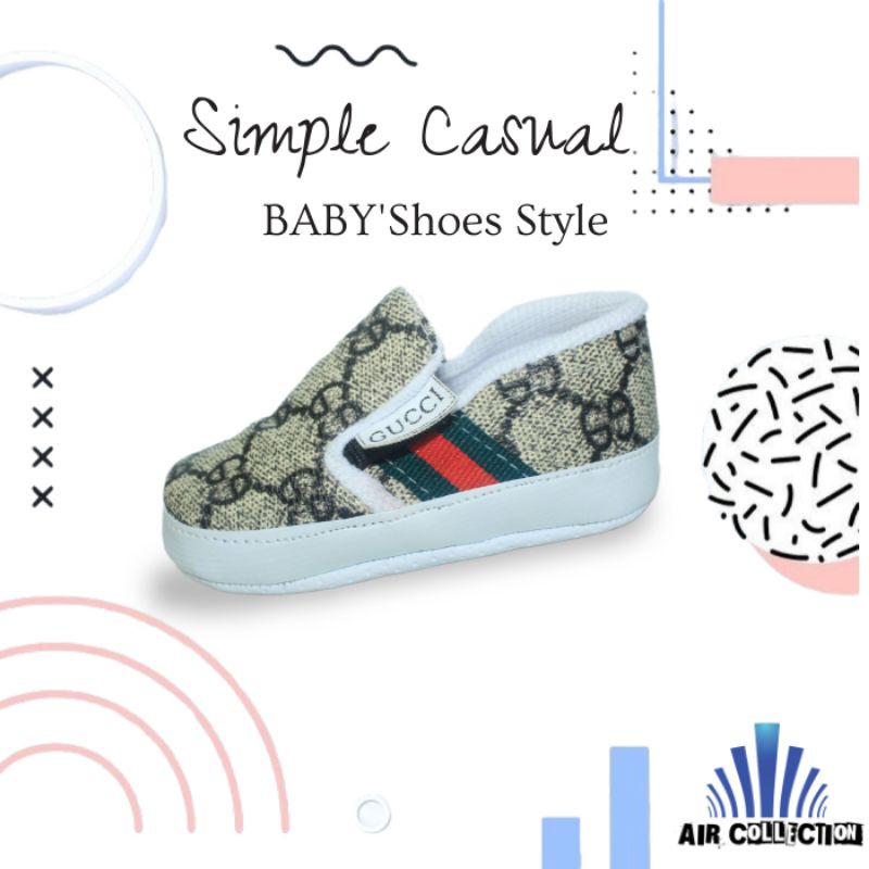 Sepatu Bayi Perempuan Usia 0 9 Bulan GG Slip-On Baby Belajar jalan - Air Collections