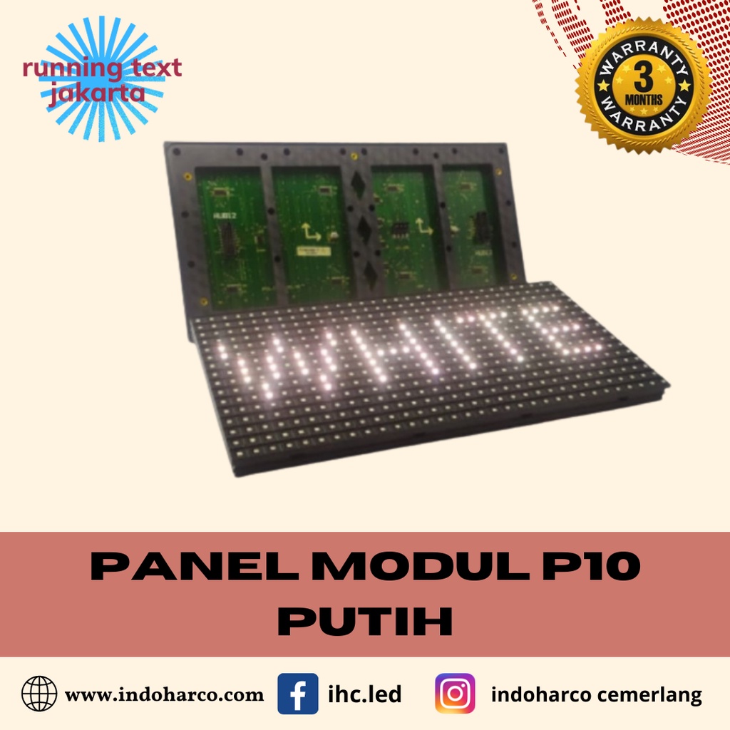 Panel Modul LED Running Text P10 Outdoor