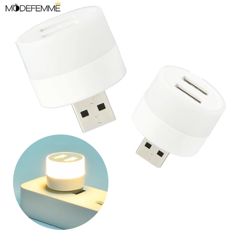Lampu Malam / Tidur Led USB Rechargeable Plug &amp; Play Dengan Proteksi Mata