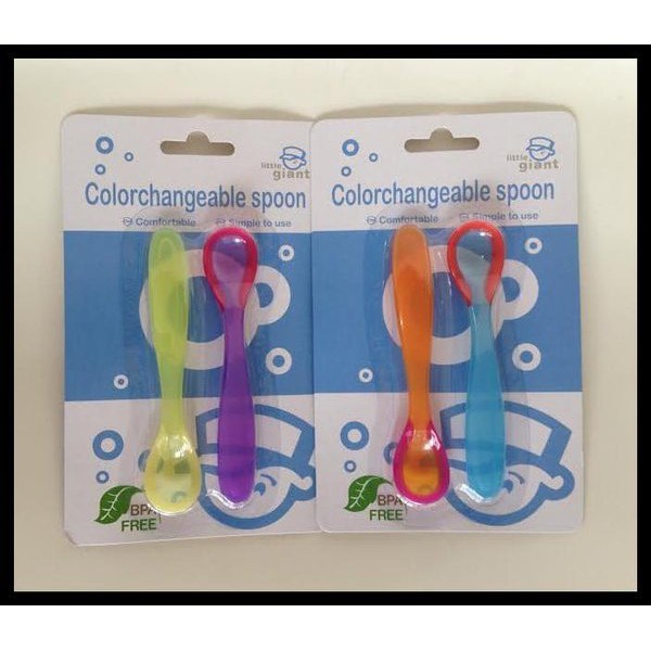 LITTLE GIANT Color Changeable Spoon 2pcs Sendok Bayi Heat Sensor LG.1107