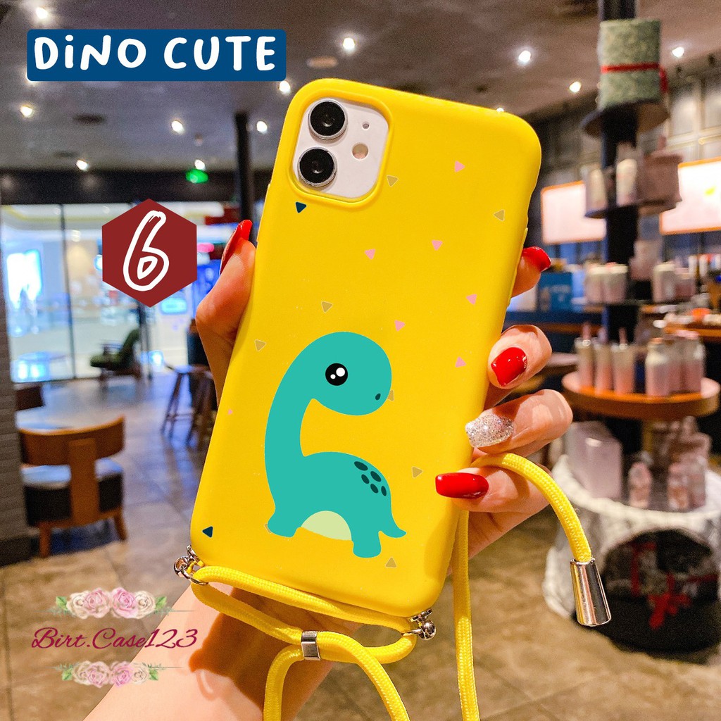 Softcase Slingcase Tali Lanyard Candy DINO CUTE Iphone Xr Xs Max 11 12 Mini Pro Max BC3302