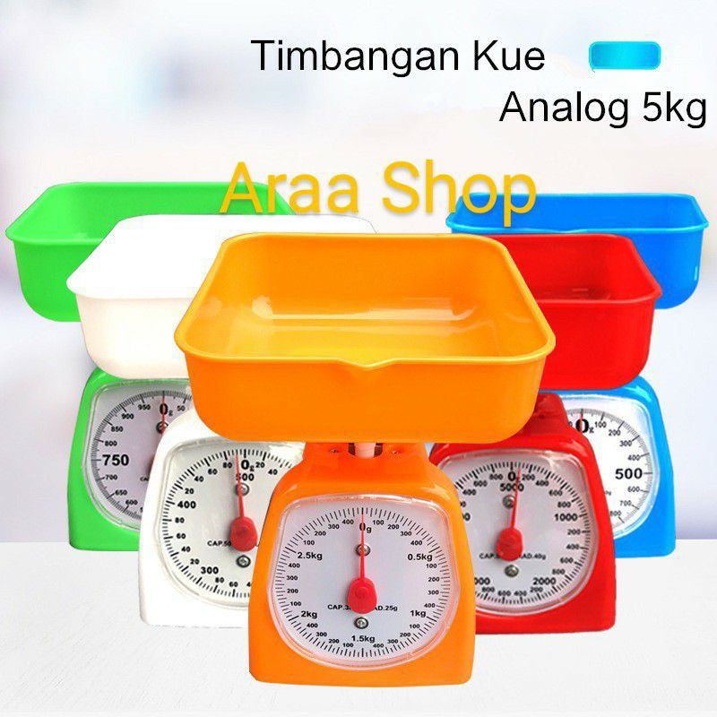 Timbangan Kue Analog Duduk 5kg & 2kg/Kiloan Tepung Buah Telur Gula/Timbangan Jarum Plastik