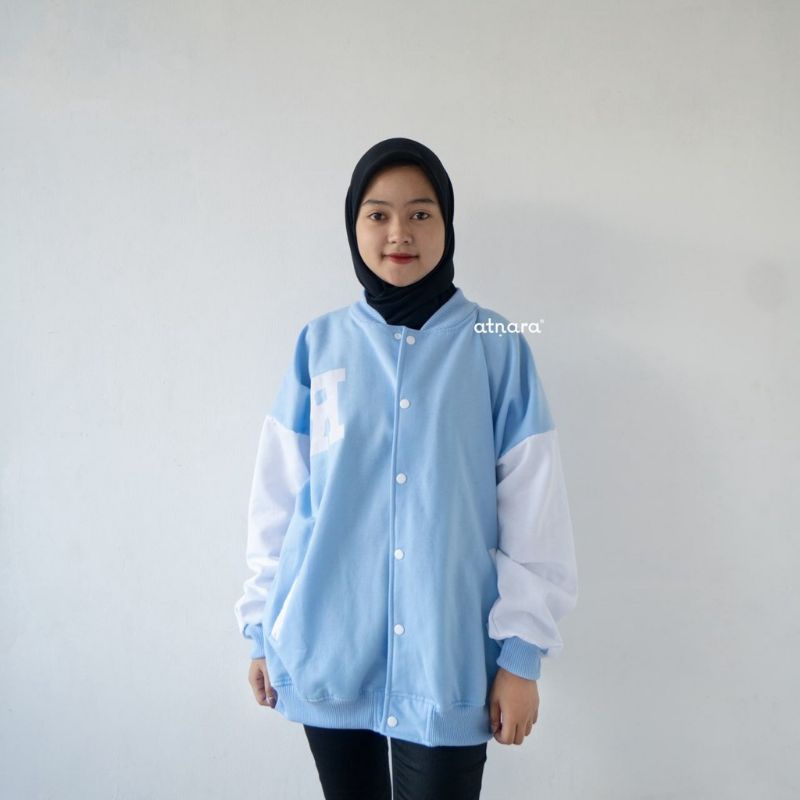 R VARSITY JAKET - SF - BAJU WANITA CASUAL KERJA- BAJU WANITA VIRAL - BAJU WANITA KEKINIAN