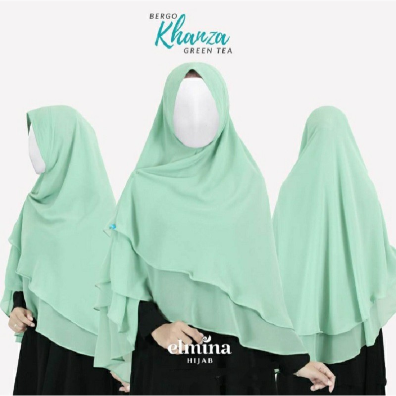BERGO KHANZA warna GREEN TEA - Hijab Instan Elmina