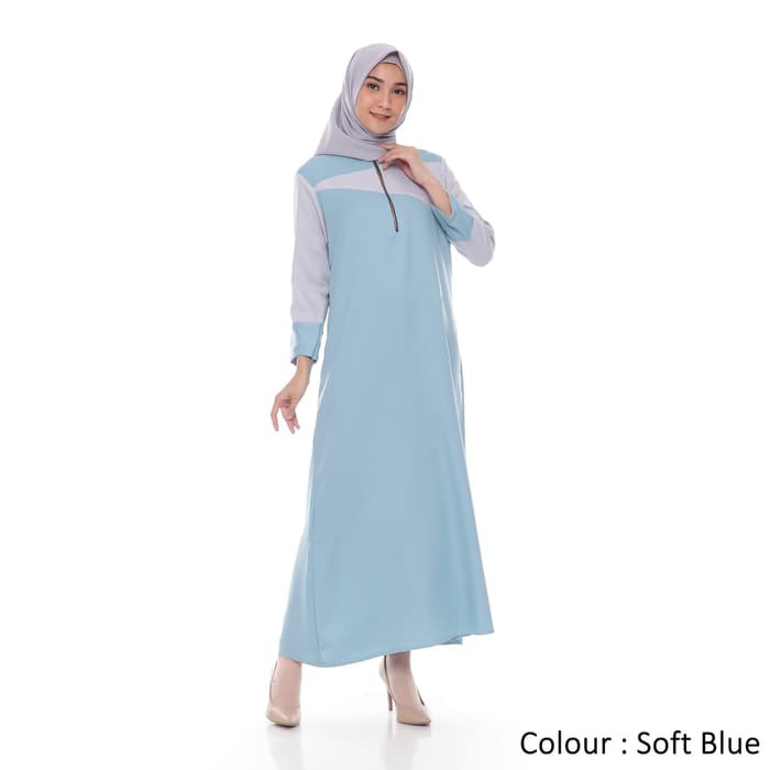 Muslim Gamis Wanita Syari Kancing Rempel Polos Terbaru Pesta Dres YH477  Original | Marisa Bordir |