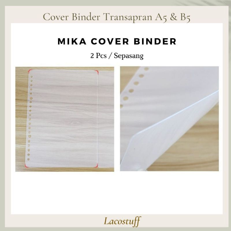

LACOSTUFF 2 Lembar Cover Plastic Binder Transparan A5 20 / B5 26 Ring