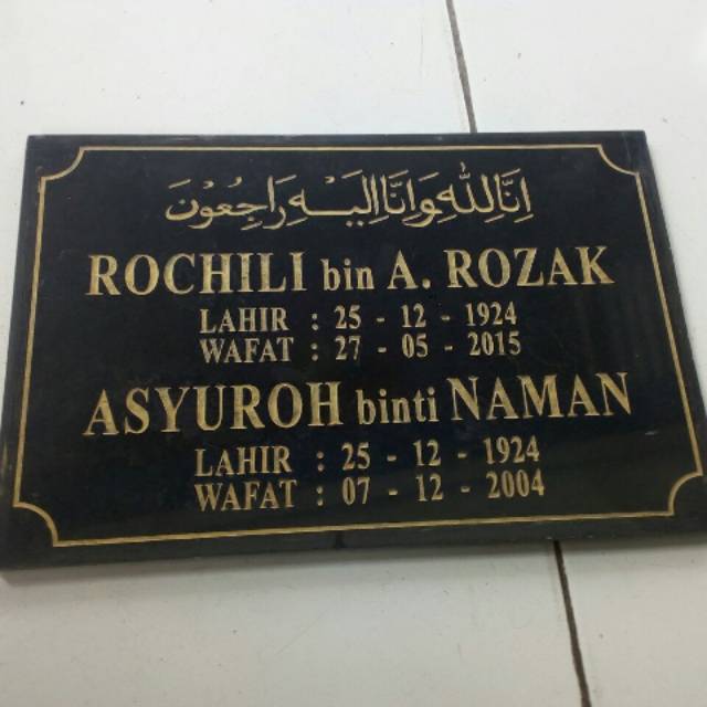 Batu nisan lempengan 30x40 marmer