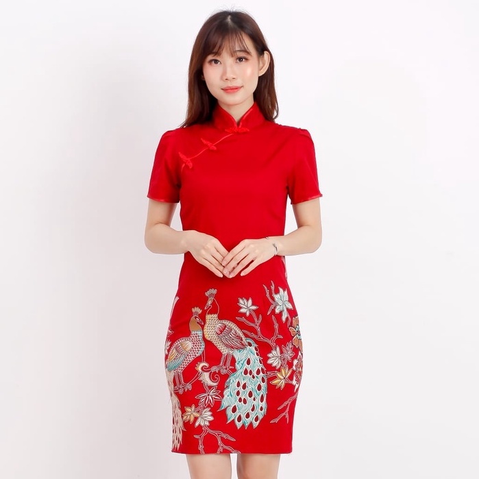 Baju batik wanita - Dress batik fashion cheongsam 032-0