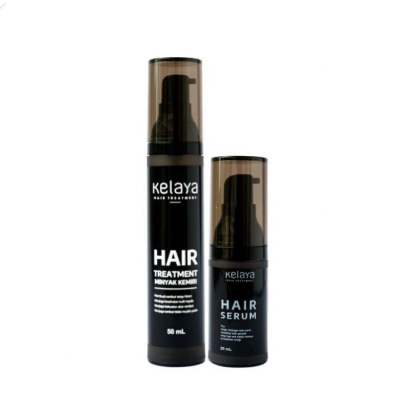 Shampo KELAYA HAIR TREATMENT SHAMPOO perawatan rambut rontok 250 ml ORIGINAL paket Komplit hair serum minyak kemiri-1Myk Kemiri+1Serum