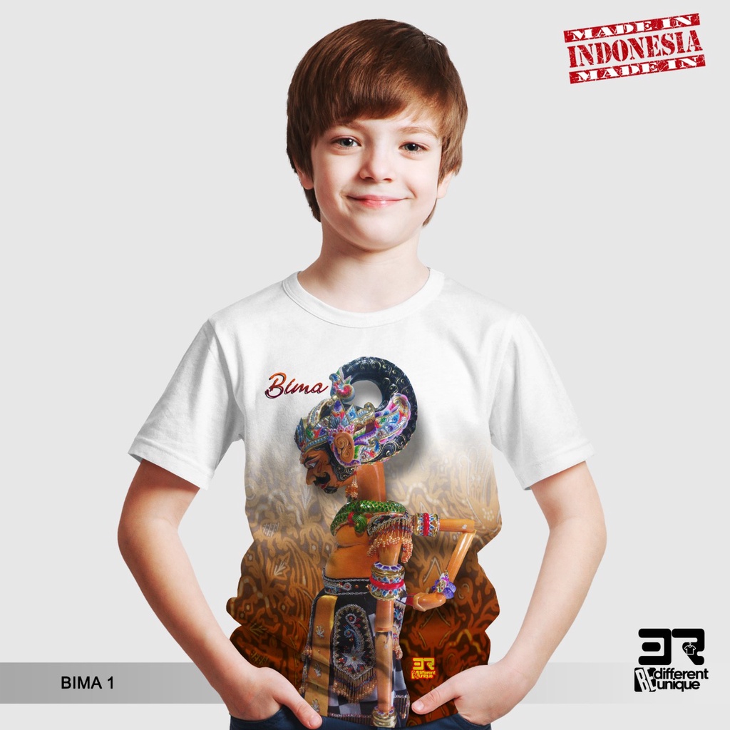 KAOS ANAK LAKI LAKI PRINT DISTRO 3R WAYANG BIMA 1
