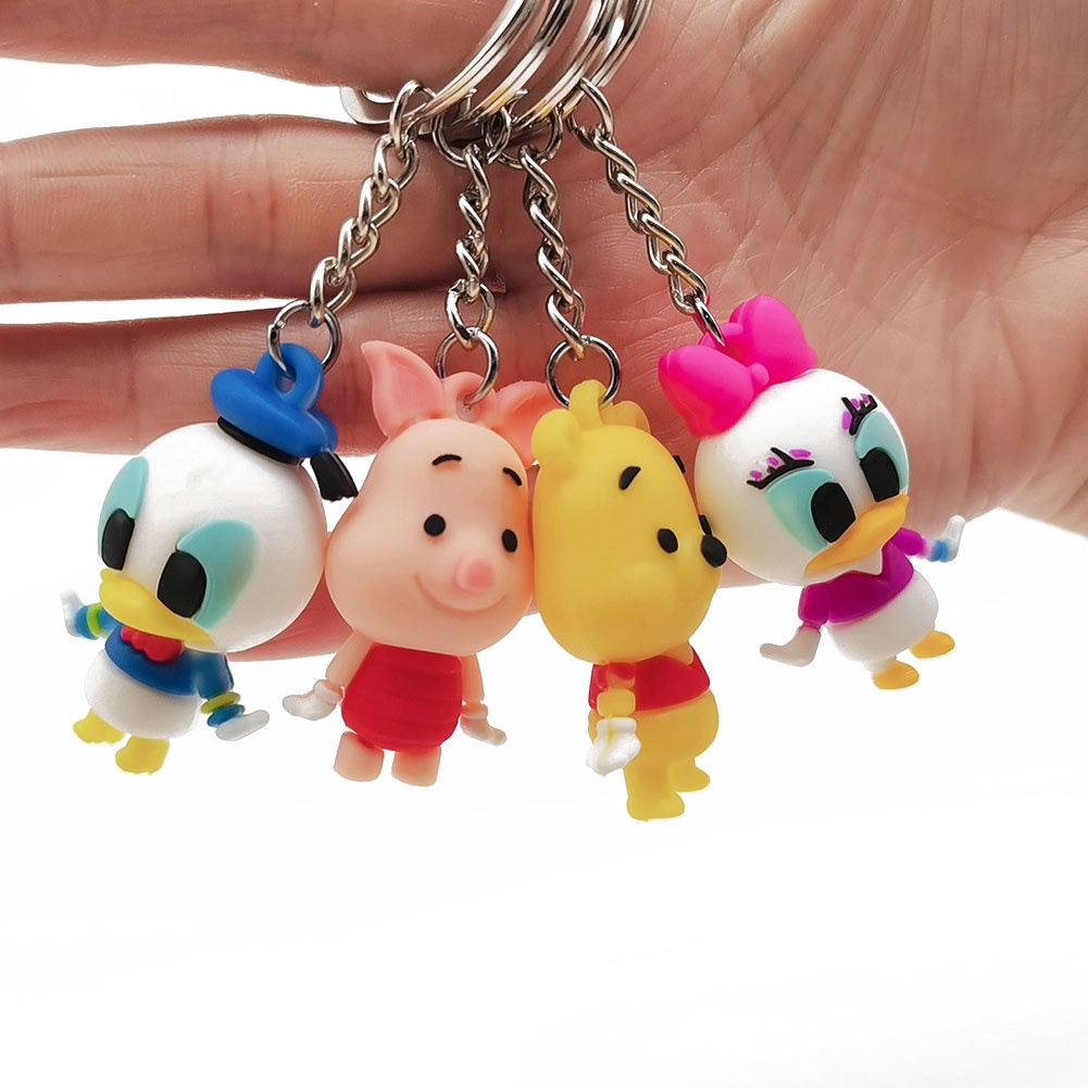 【TK】Cute Cartoon PVC Keychains Kids Adults Lovely Backpack Pendant Key Chains Monster Keyrings Boy Girl Gifts