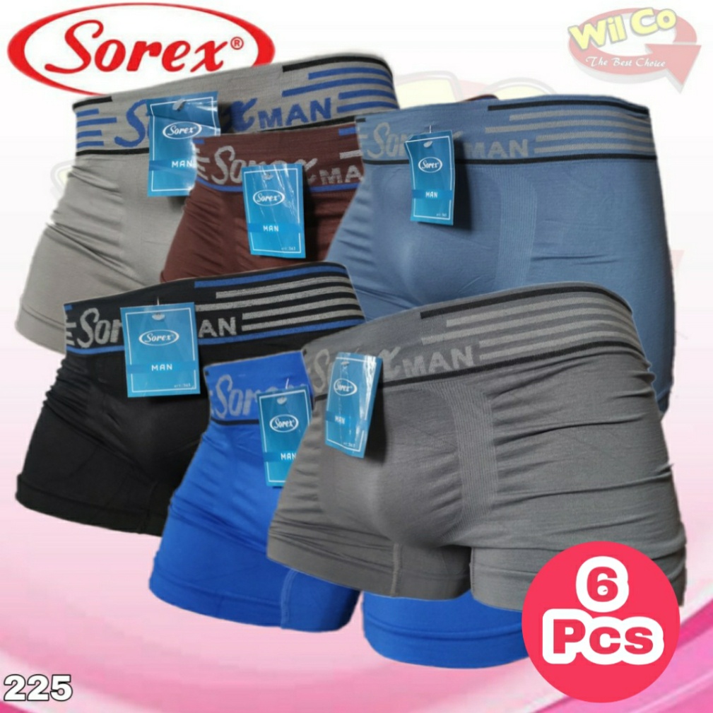 K225S - (DIJUAL PER 6 Pcs) CELANA DALAM BOXER PRIA SOREX IMPORT ALL SIZE