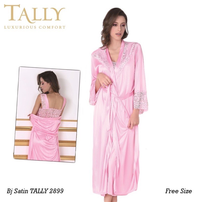 TALLY BAJU TIDUR / LINGERIE SET KIMONO 2899 I FREE SIZE I BAHAN SATIN