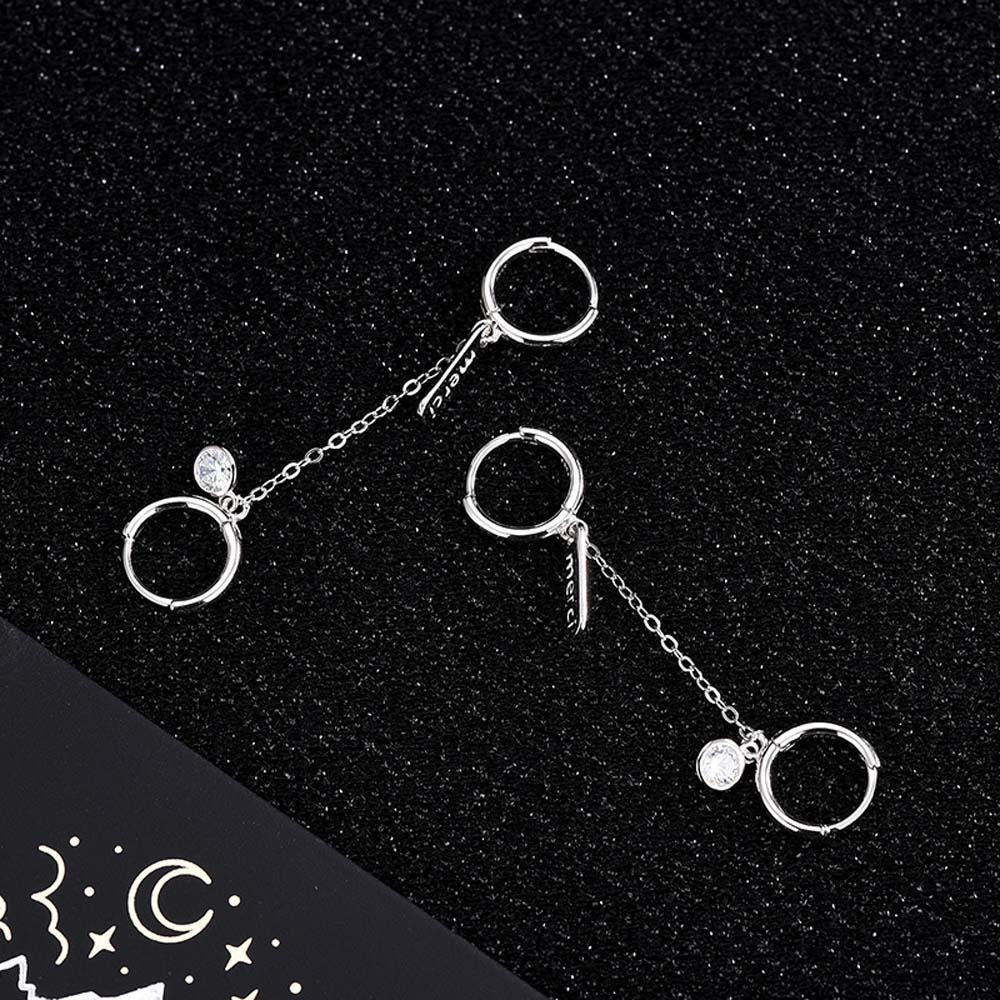 Needway Anting Menjuntai Ganda Retro Gadis Wanita Huruf Bulat Merek Korea Fashion Perhiasan