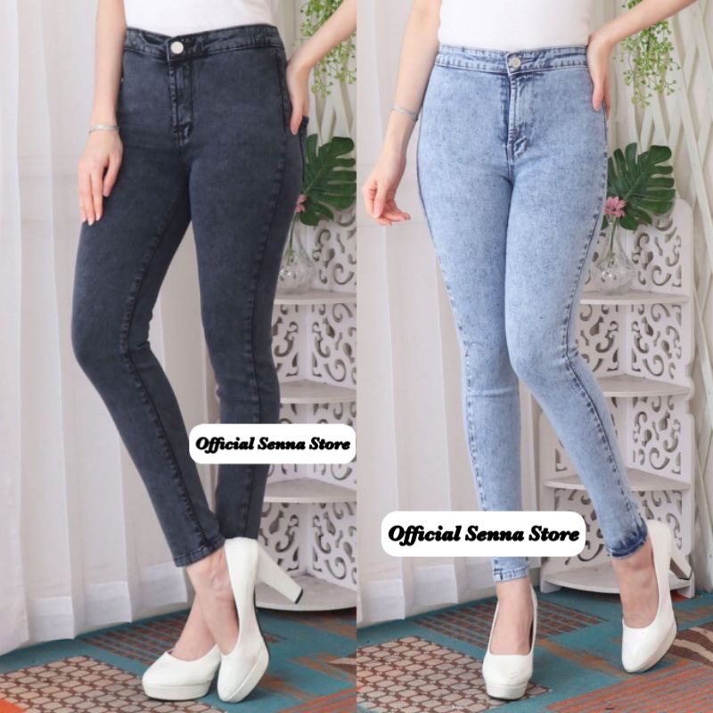 ANDARA HW JEANS SNOW/ HIGH WAIST CELANA JEANS PREMIUM