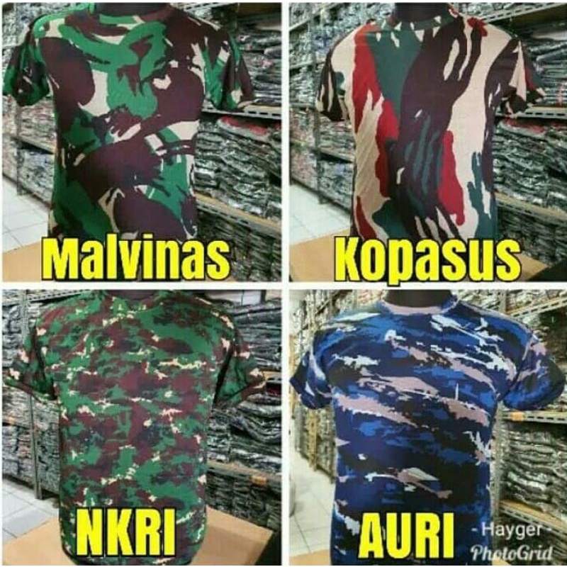 kaos pendek loreng