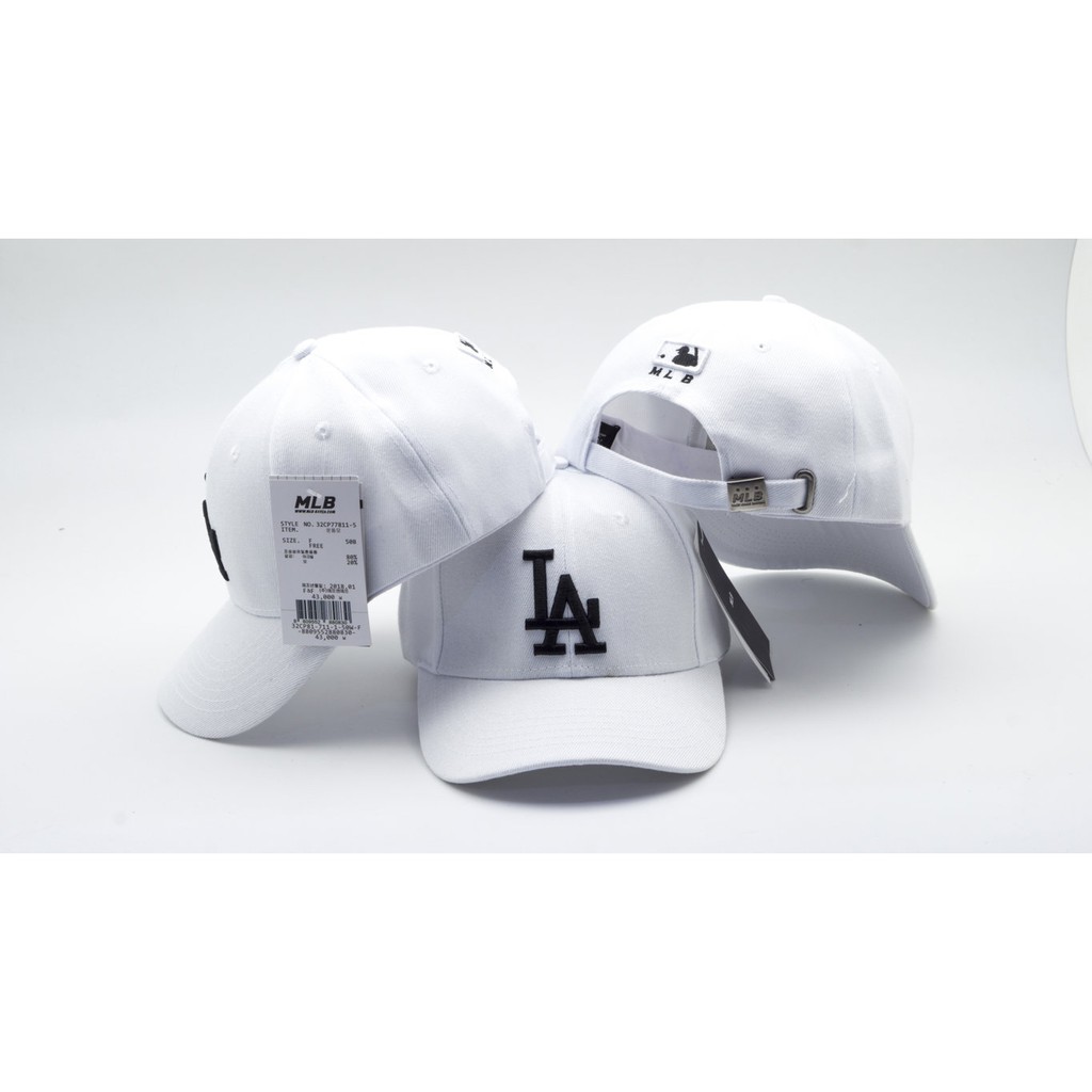 TOPI BASEBALL CAP HAT LA WHITE BLACK HIGH QUALITY IMPORT