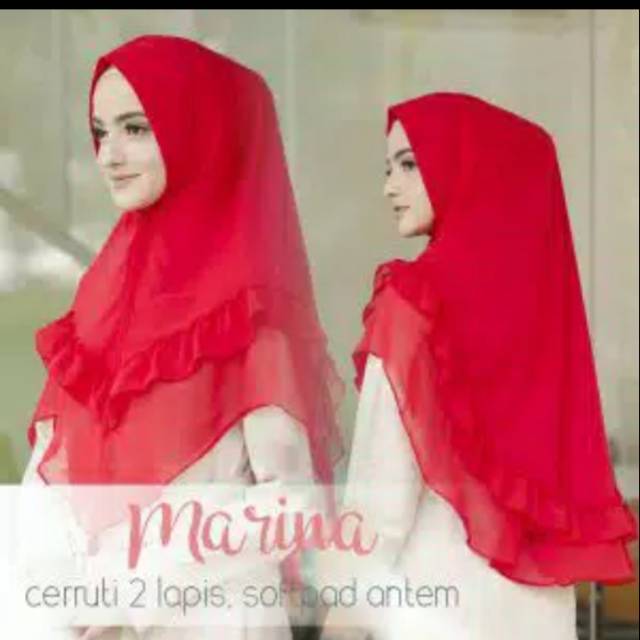 Hijab khimar ceruti 2 layer variasi rampel ultimate