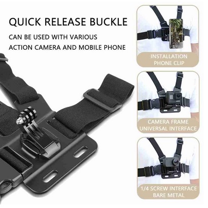 CHEST STRAP Mount Smartphone GoPro Hero Xiaomi BPro Action Cam Tali Strap Dudukan Dada Vlog HP