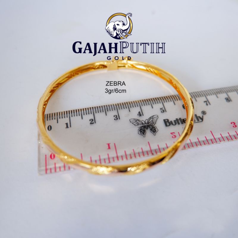 3gr Gelang Model Bangkok Zebra Emas Asli kodeO23060