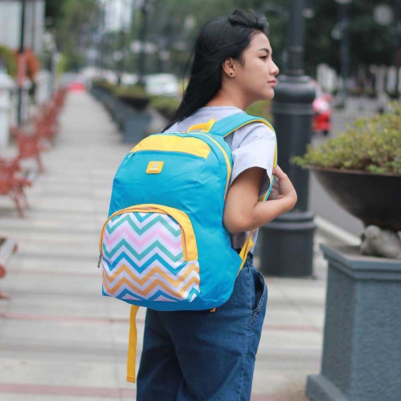 Herbie - Tas Backpack Wanita Terbaru Biru Tosca | Tas Ransel Punggung Cantik Original | Tas Gendong Perempuan | Tas Sekolah Kuliah Kerja Premium Bahan Cordura