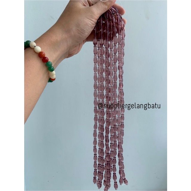 manik ujung kepala tasbih GUCI AMETHYST aksesoris kalung gelang 8mm