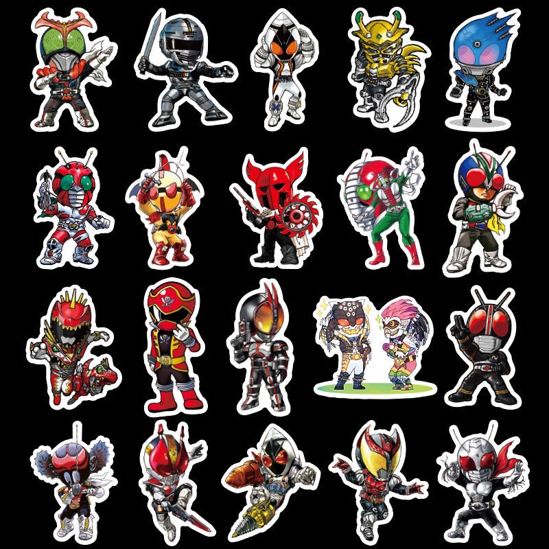 50 PCs Kamen Knight bagasi stiker tampan ponsel laptop dekorasi gitar kulkas stiker koper stiker can